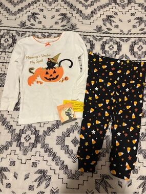 Spooky night Halloween Pajama Set 18m 2-Piece Long Sleeve Cat Bow Glitter